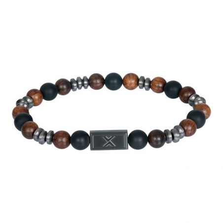 Bracelet iXXXi en cuir pour homme Kenji noir - Marque iXXXi