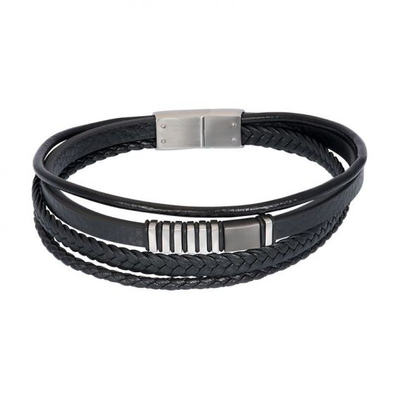 Bracelet iXXXi en cuir pour homme M00520-04 noir - Marque iXXXi