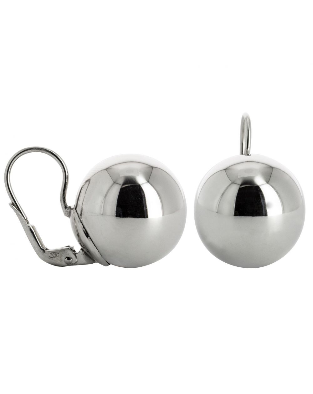 Dormeuses rondes argentées - Bijoux et boucles d'oreilles en argent