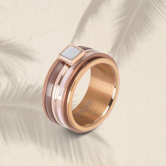 Gouden vierkante schelp steen