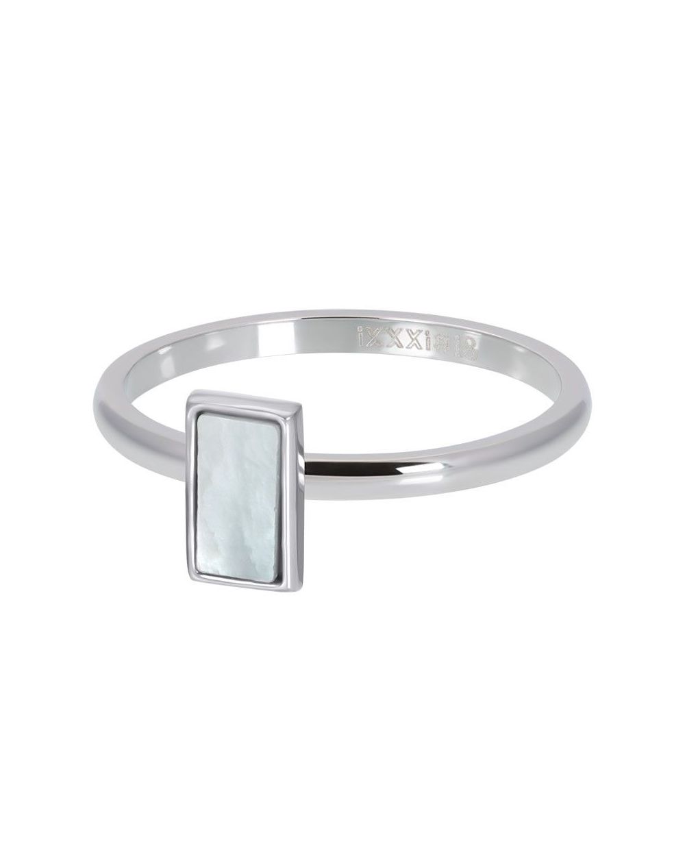 Silver square shell stone