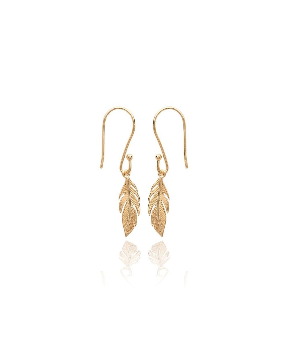 Créoles plume doré pour femme - Bijoux plaqué or