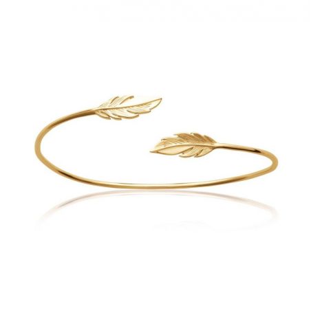 Jonc plume doré - Bijoux plaqué or