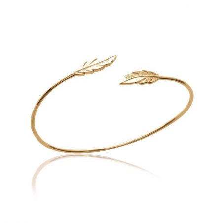 Jonc plume doré - Bijoux plaqué or