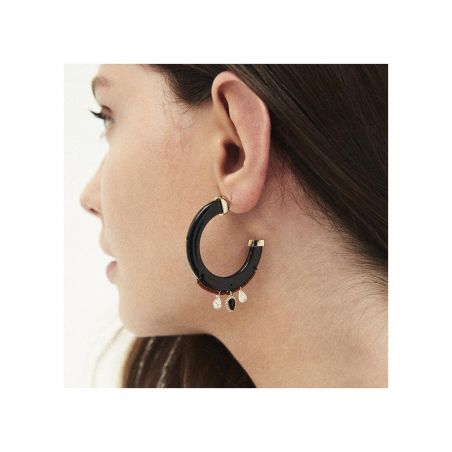 Boucle d'oreille Hipanema Flavia Black - Bijoux de marque Hipanema