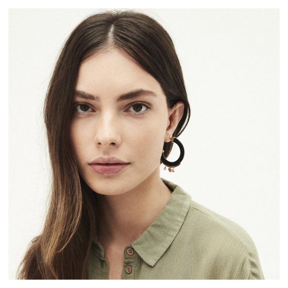 Boucle d'oreille Hipanema Flavia Black - Bijoux de marque Hipanema