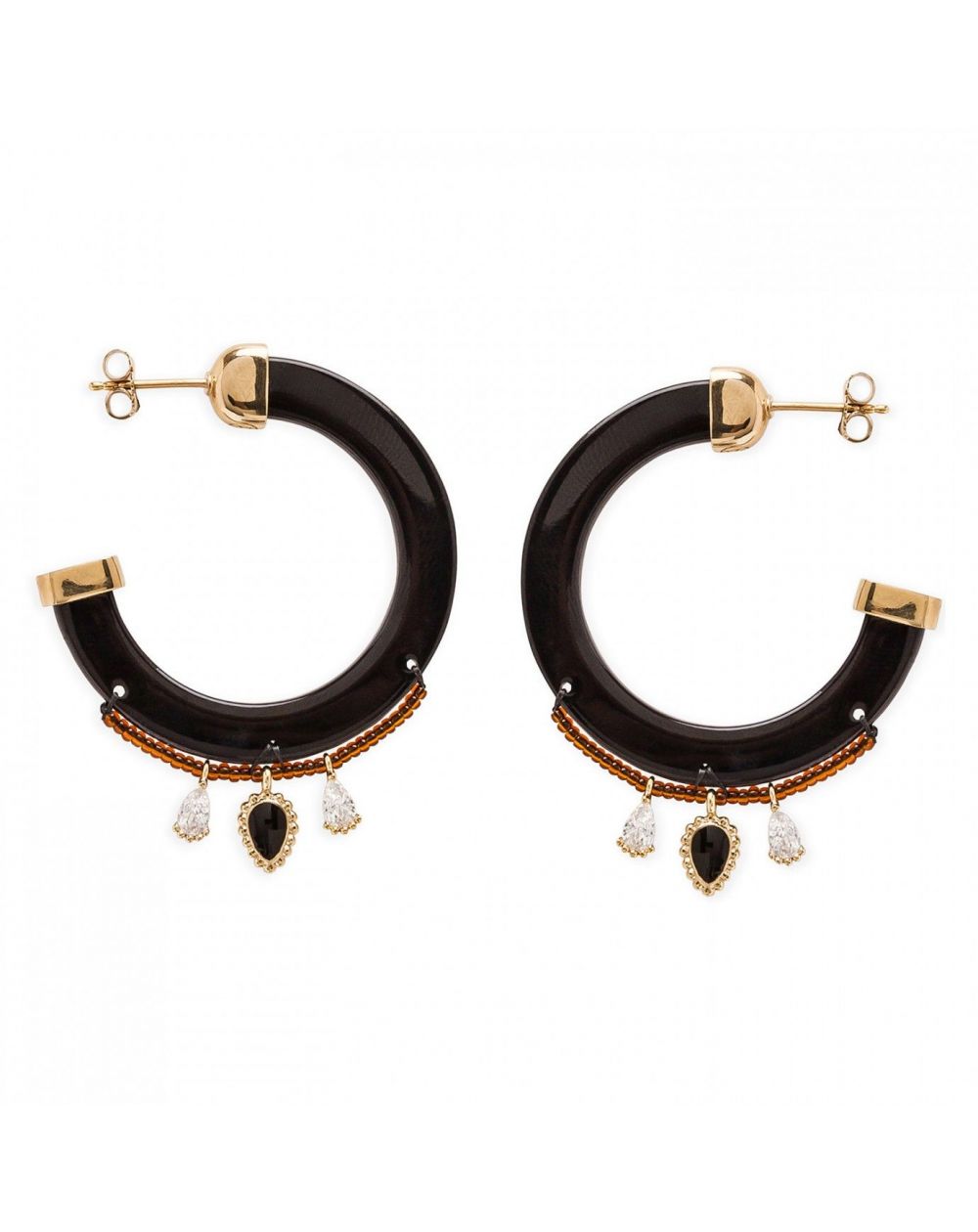 Boucle d'oreille Hipanema Flavia Black - Bijoux de marque Hipanema