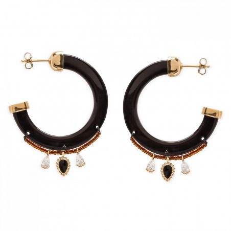 Boucle d'oreille Hipanema Flavia Black - Bijoux de marque Hipanema
