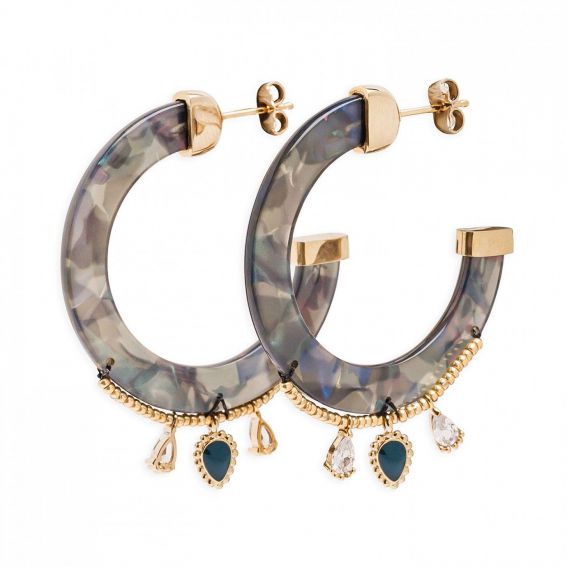 Boucle d'oreille Hipanema Flavia Blue - Bijoux de marque Hipanema