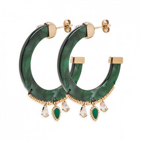 Boucle d'oreille Hipanema Flavia Green - Bijoux de marque Hipanema