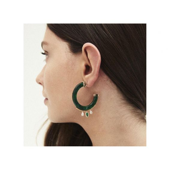 Boucle d'oreille Hipanema Flavia Green - Bijoux de marque Hipanema