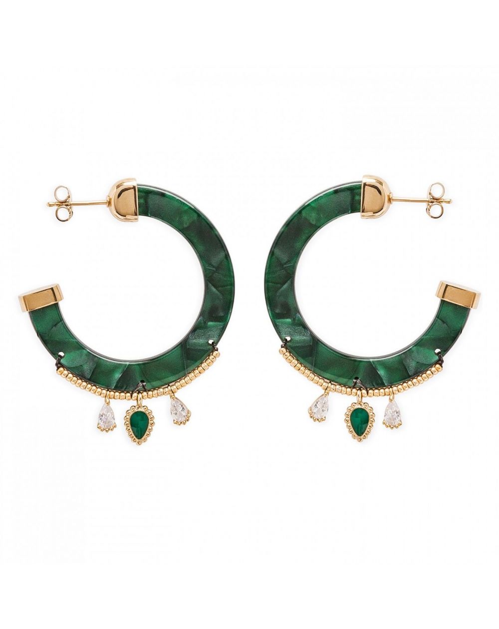 Boucle d'oreille Hipanema Flavia Green - Bijoux de marque Hipanema