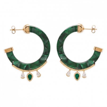 Boucle d'oreille Hipanema Flavia Green - Bijoux de marque Hipanema