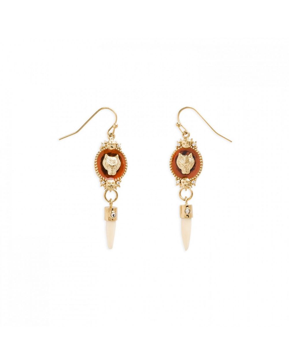 Boucles d'oreilles Wolfie Amber - Bijoux de marque Hipanema