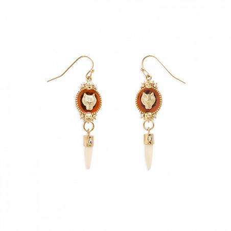 Boucles d'oreilles Wolfie Amber - Bijoux de marque Hipanema
