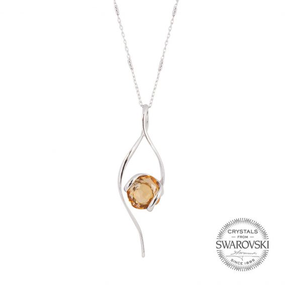 oval Swarovski mint crystal necklace