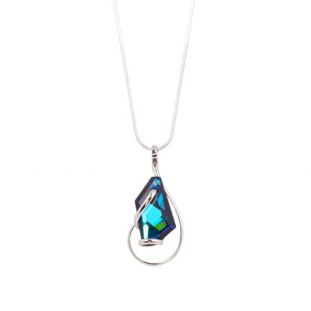 oval Swarovski mint crystal necklace