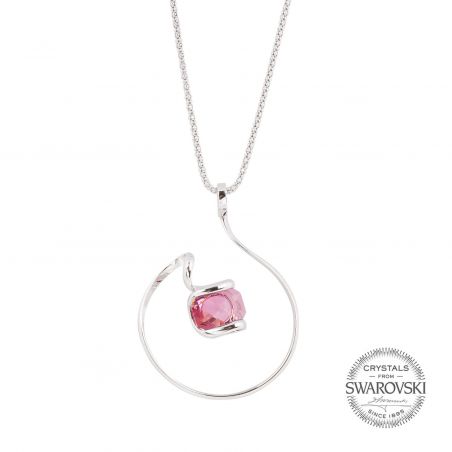 oval Swarovski mint crystal necklace