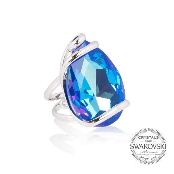 Andrea Marazzini bijoux - Bague cristal Swarovski Blue Delite