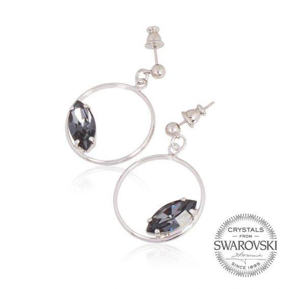 DENIM blauwe Swarovski kristallen oorbellen