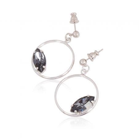 DENIM blauwe Swarovski kristallen oorbellen