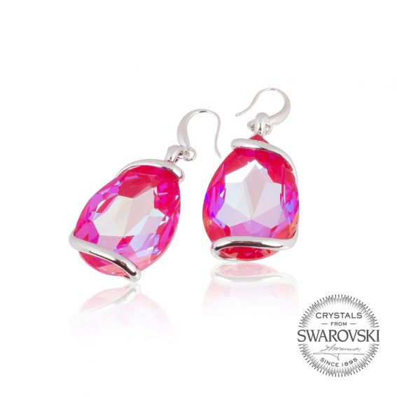 DENIM blauwe Swarovski kristallen oorbellen