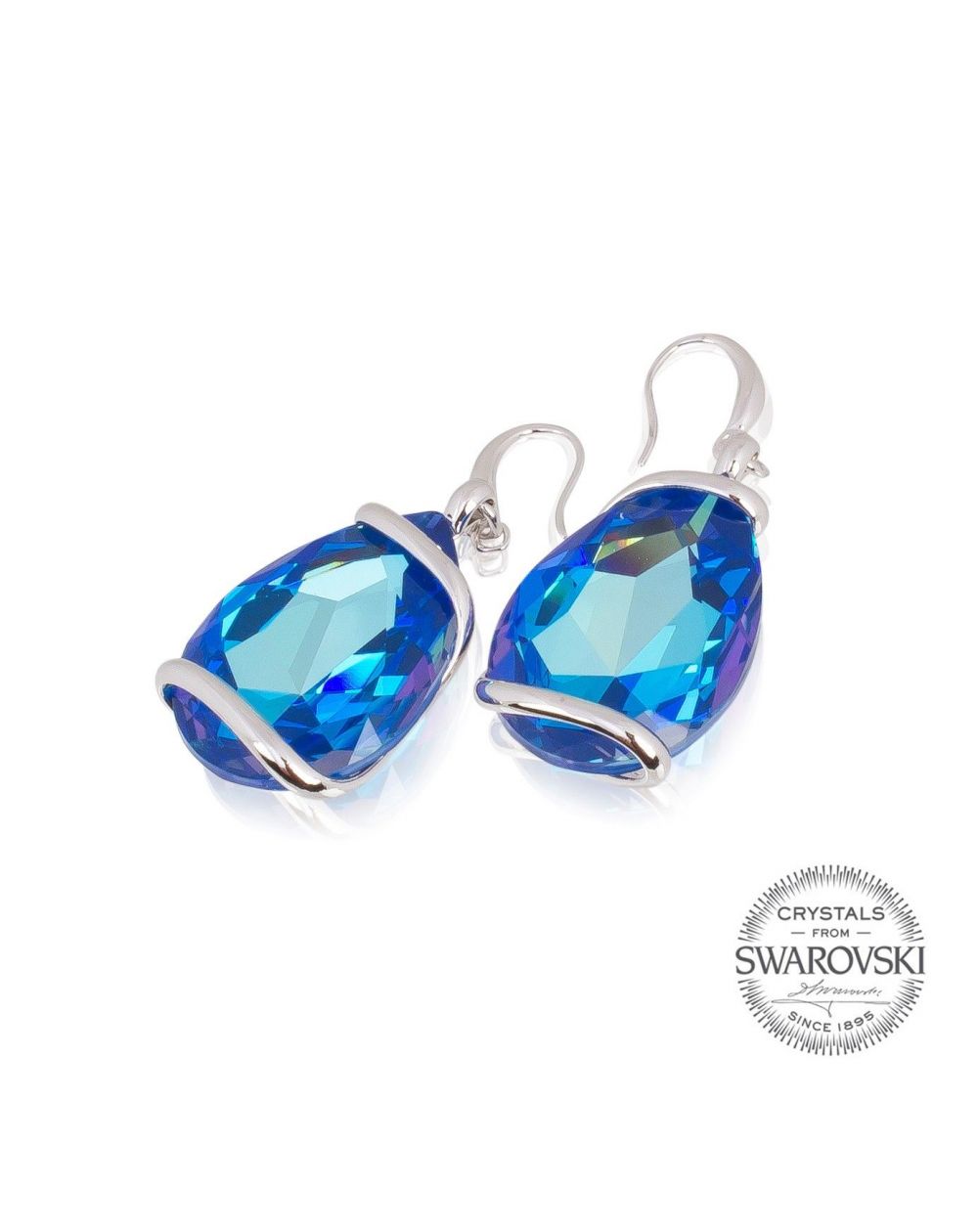 DENIM blue Swarovski crystal earrings