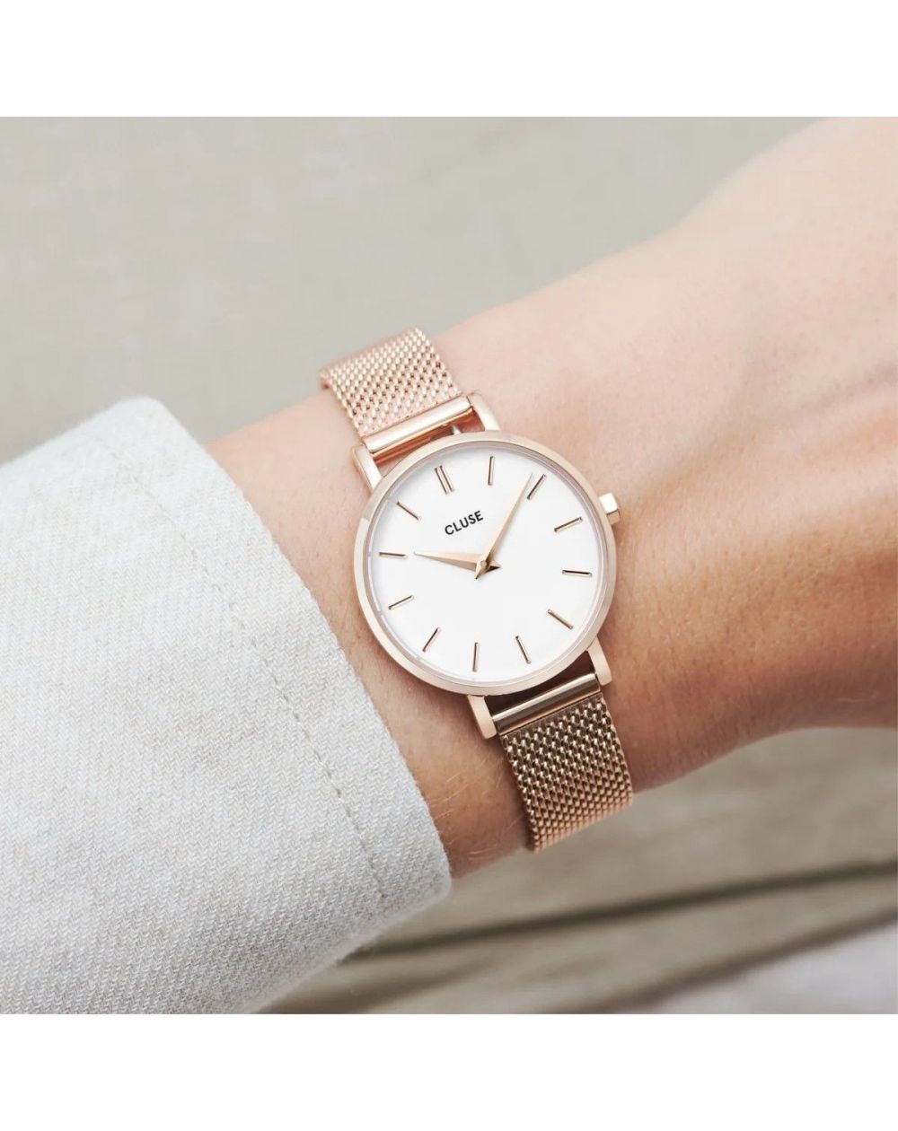 Montre CLUSE -Boho Chic Petite Mesh White, Rose Gold - CW0101211003