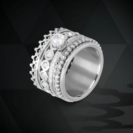 Silver rectangular shell stone