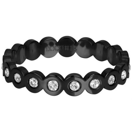 Grands cercles avec pierres noir - Anneau couvrant iXXXi - R05805-05