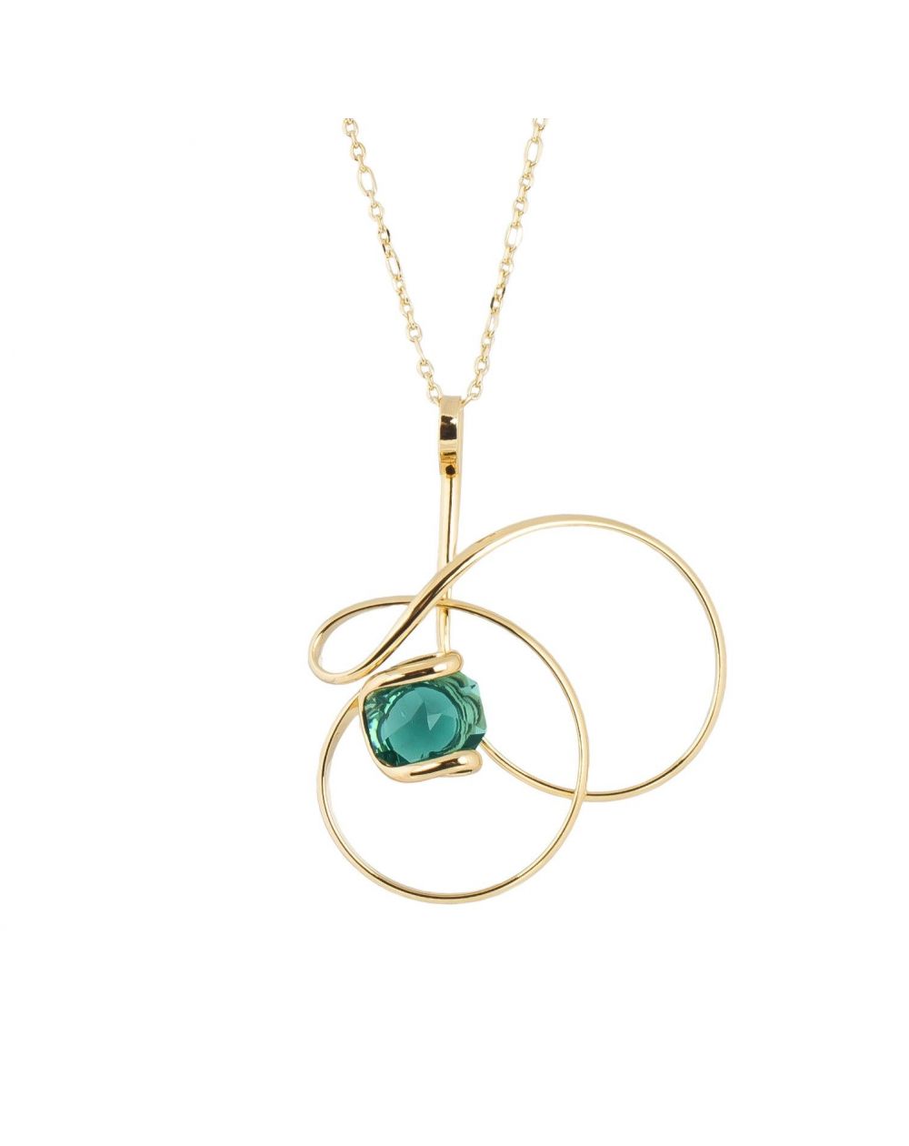 oval Swarovski mint crystal necklace