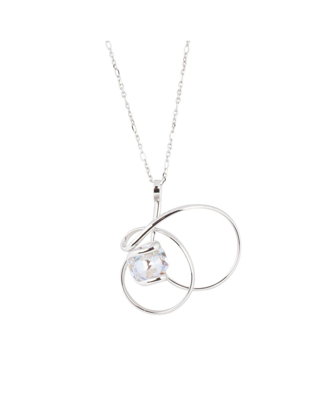 oval Swarovski mint crystal necklace