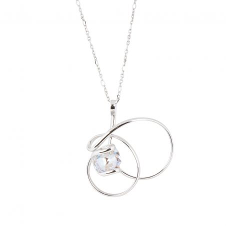 oval Swarovski mint crystal necklace