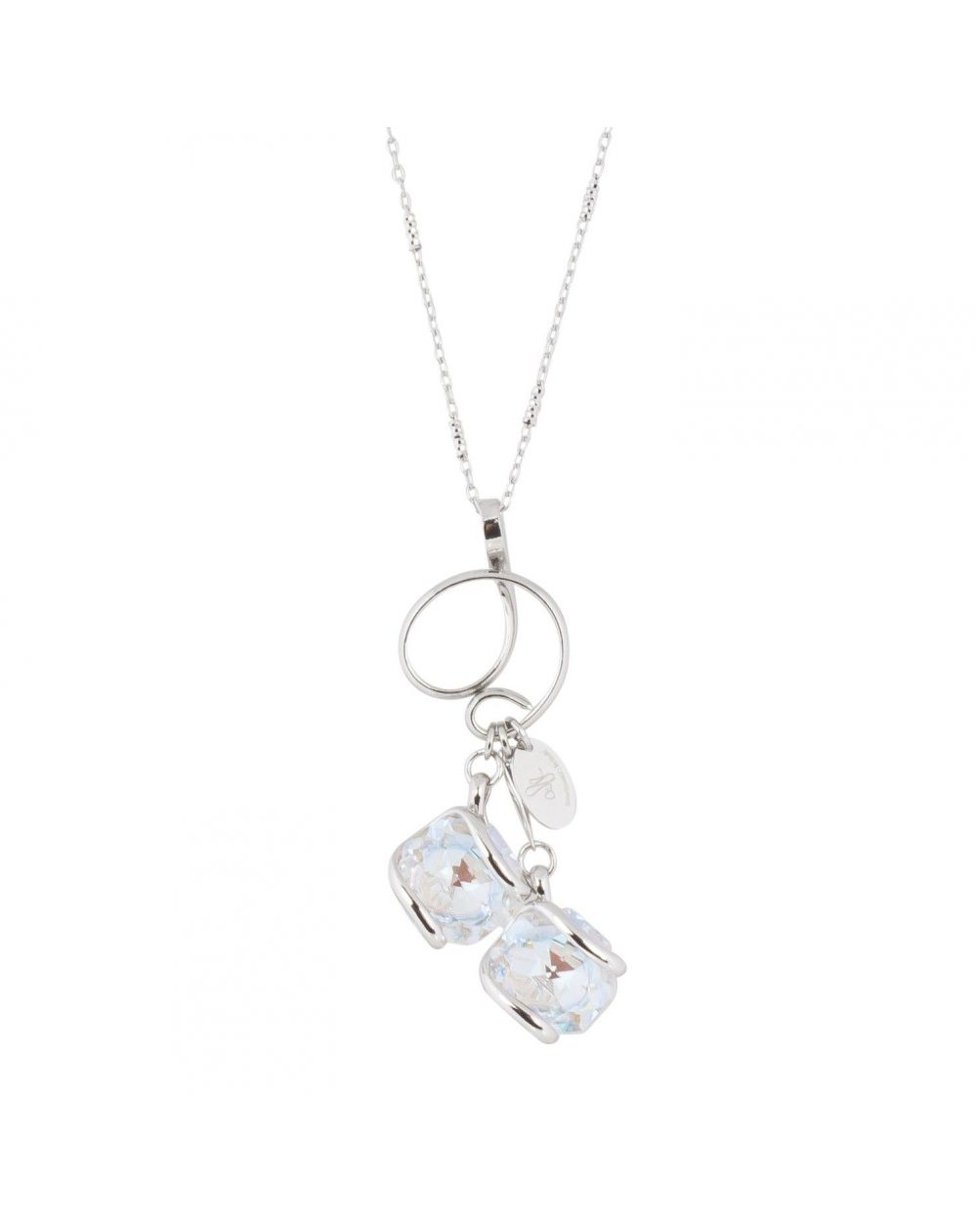 oval Swarovski mint crystal necklace