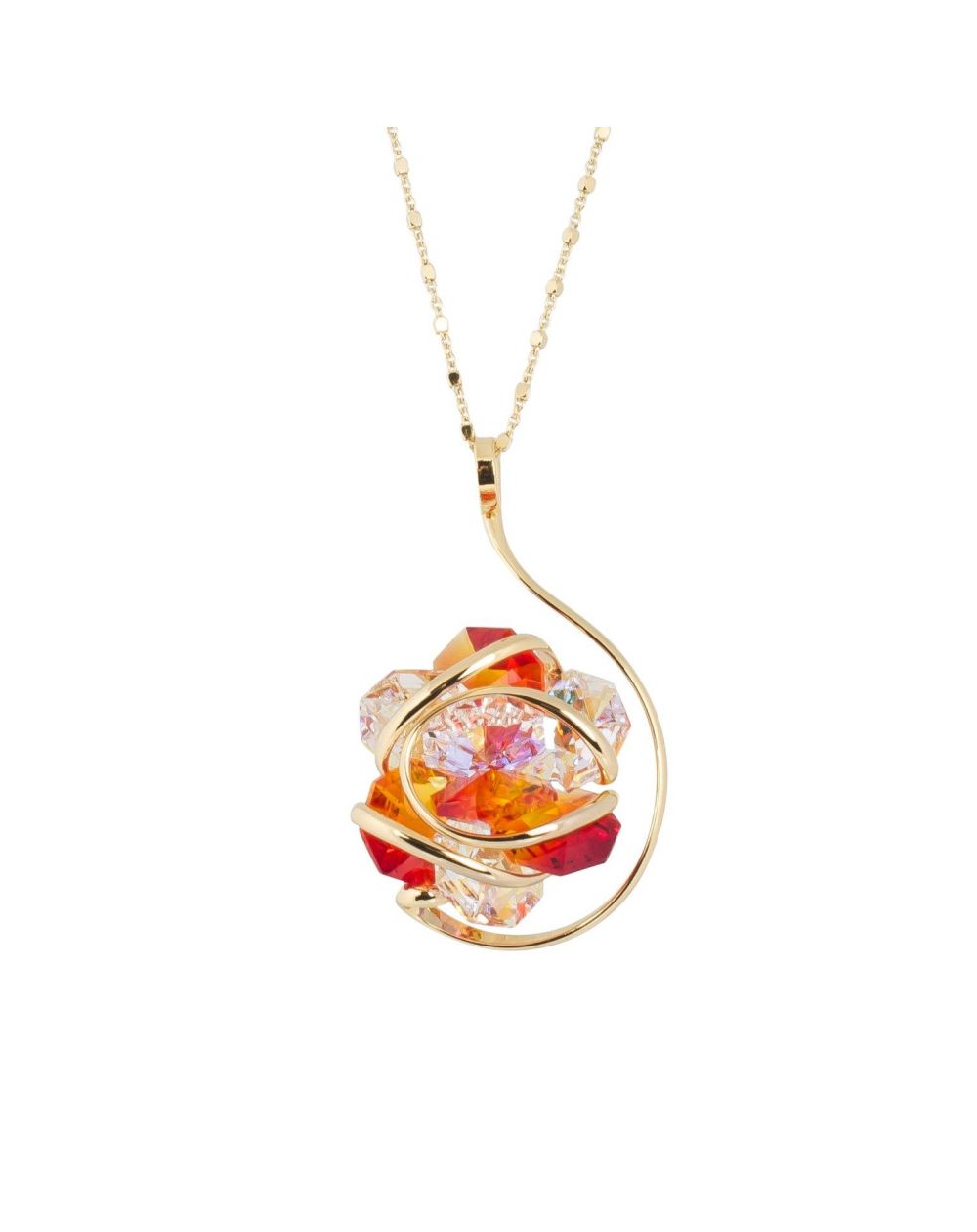 ovale Swarovski munt kristal ketting