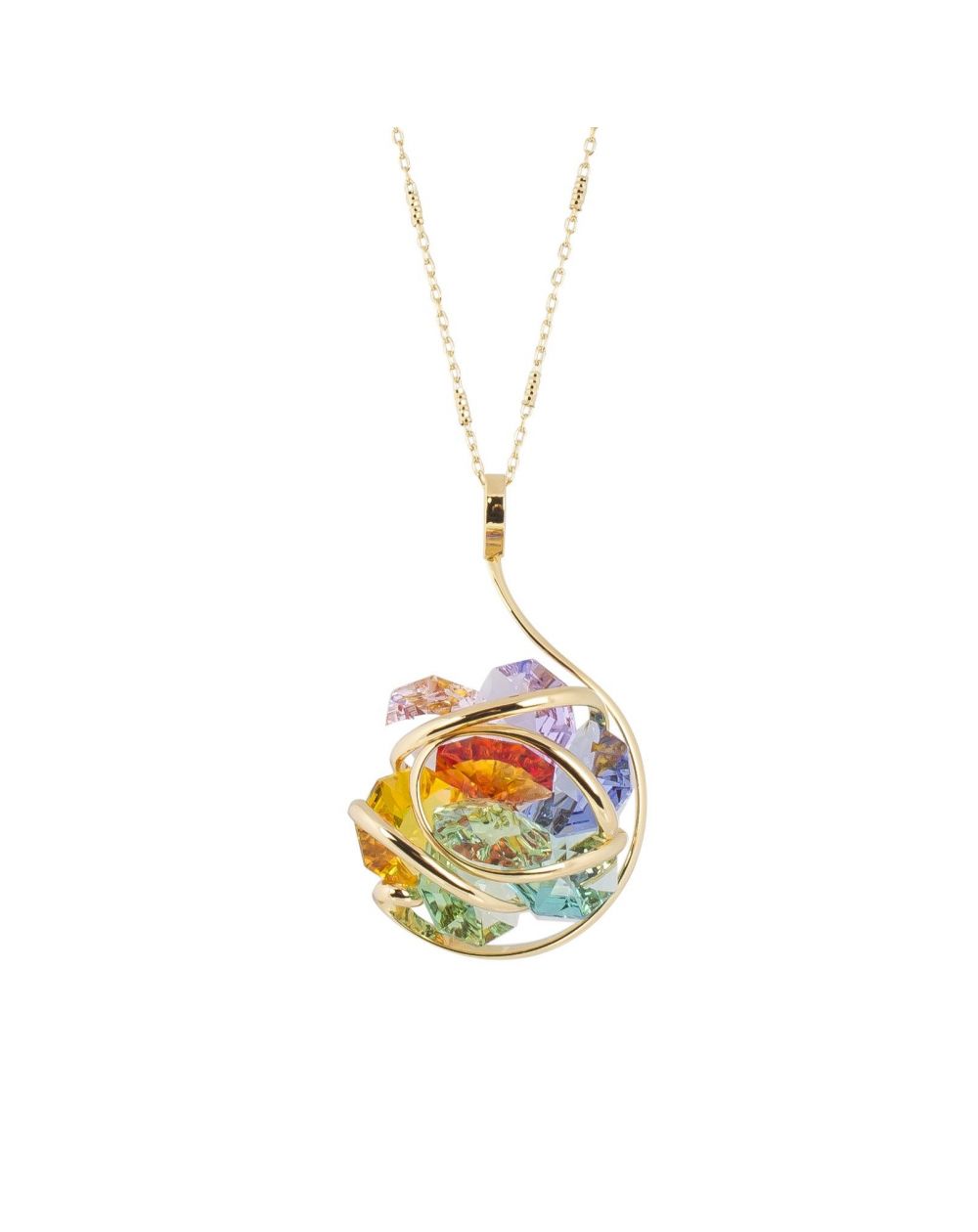 oval Swarovski mint crystal necklace