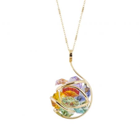 oval Swarovski mint crystal necklace