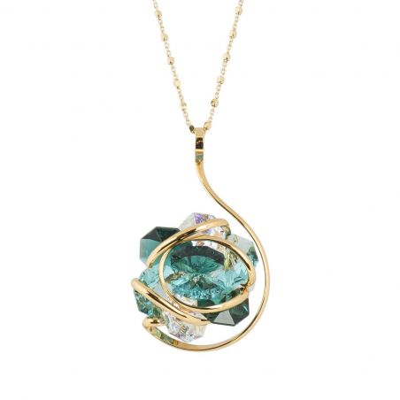 oval Swarovski mint crystal necklace