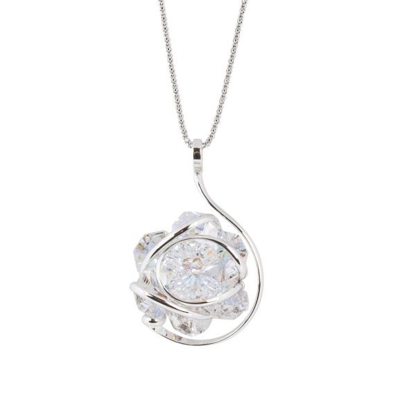 oval Swarovski mint crystal necklace