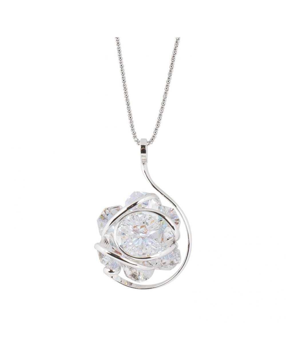 Collier Andrea Marazzini, bijou cristal Swarovski F01 Aurora Boreale