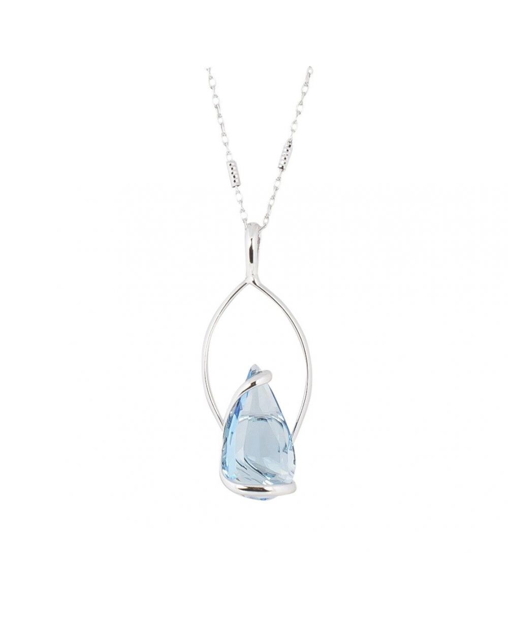 oval Swarovski mint crystal necklace