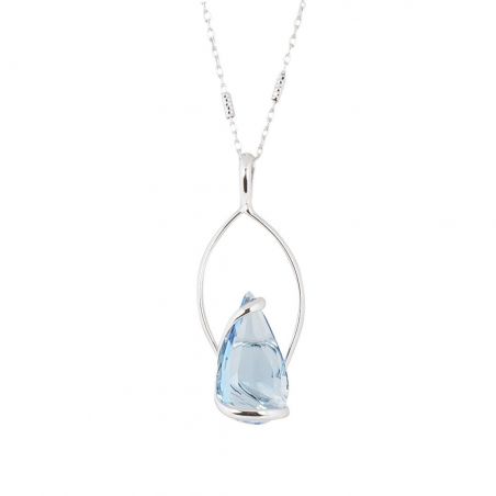 oval Swarovski mint crystal necklace