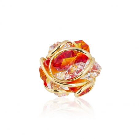 Andrea Marazzini - Bague cristal Swarovski Flower F49 Fire Opal/AB