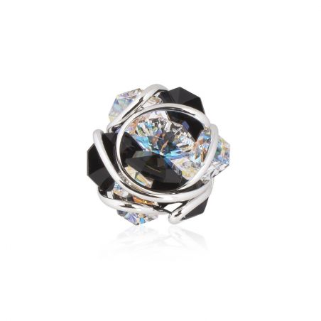 Andrea Marazzini - Bague cristal Swarovski Flower F60 AB/Black