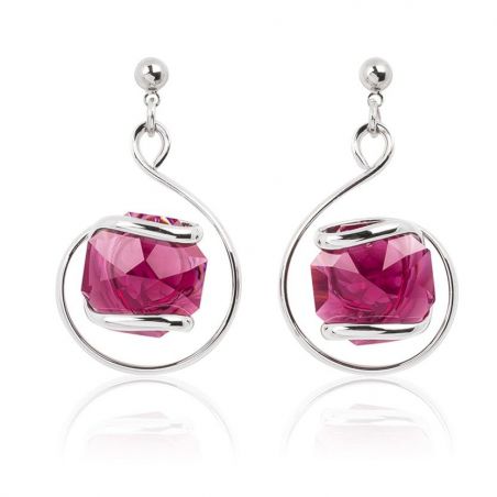 Boucles d'oreilles Andrea Marazzini - Cristal Swarovski Octagon Red