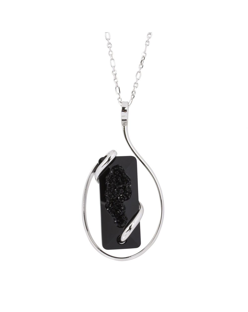 oval Swarovski mint crystal necklace