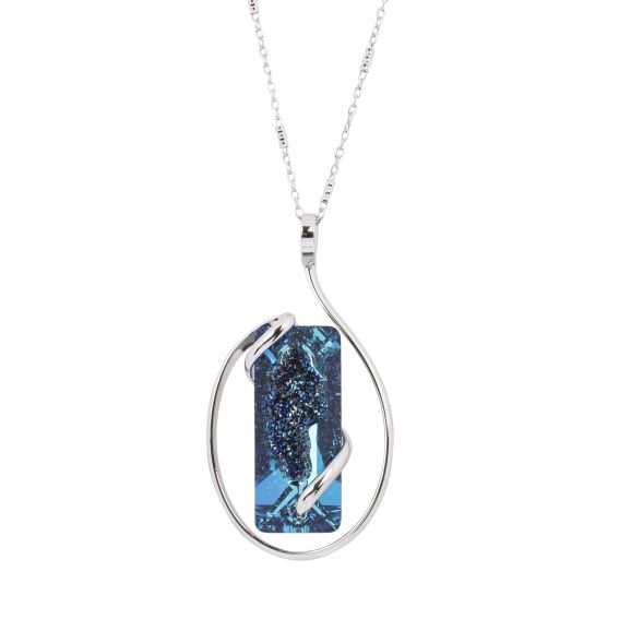 Collier Andrea Marazzini, pierre Swarovski Big Moondust Bermuda Blue