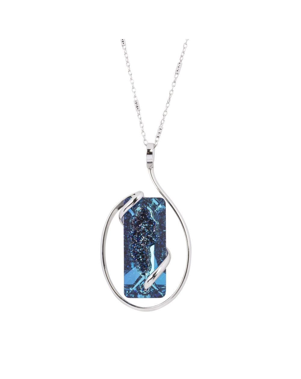 oval Swarovski mint crystal necklace
