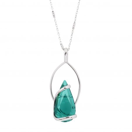 ovale Swarovski munt kristal ketting