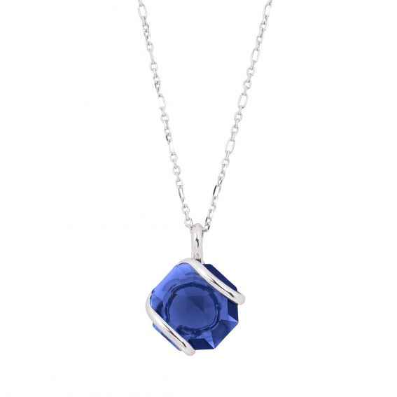 mini Swarovski crystal necklace dark blue